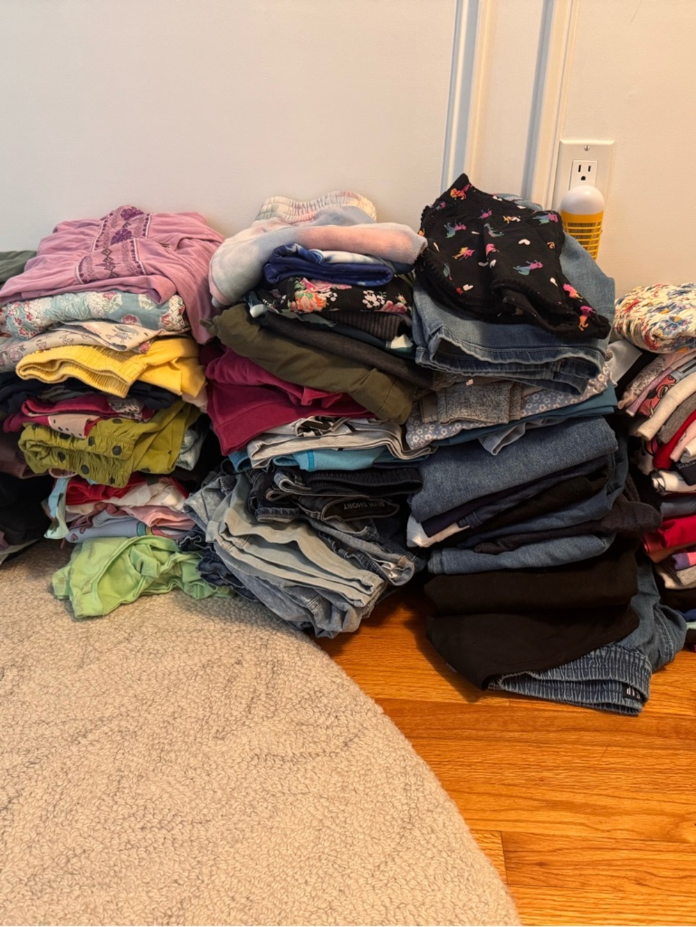 Girls size 9-12, Mixed Colors Clothing Lot - Blue, Black, Pink, Yellow, Green